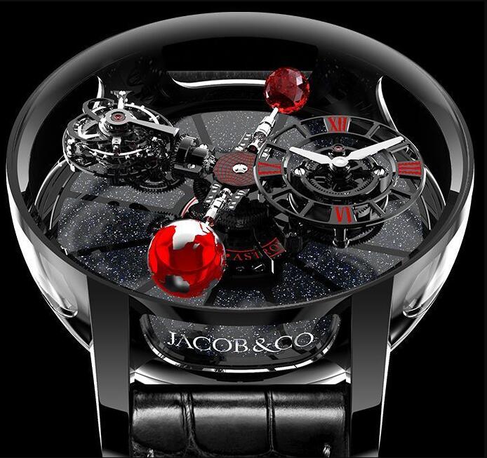 Jacob & Co. ASTRONOMIA TOURBILLON BLACK CERAMIC BLACK & RED MOVEMENT Watch Replica AT100.95.KR.SR.B Jacob and Co Watch Price